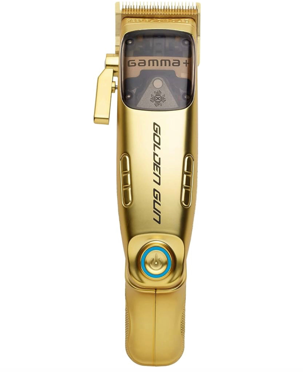 GAMMA+ GOLDEN GUN PROFESSIONAL CORDLESS CLIPPER WITH 9V MAGNETIC MICROCHIPPED MOTOR