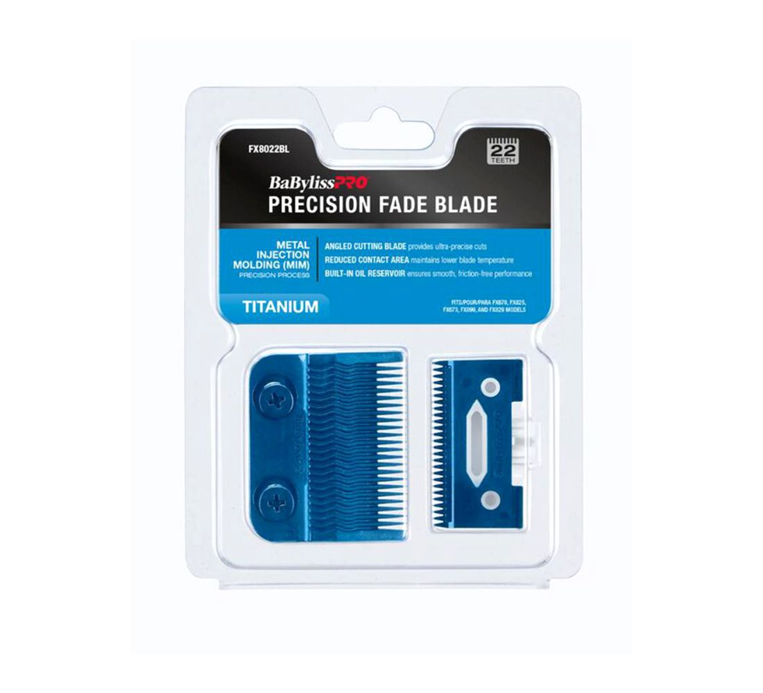 BaBylissPRO Blue Titanium Metal-Injection Molded Precision Fade Blade (FX8022BL)