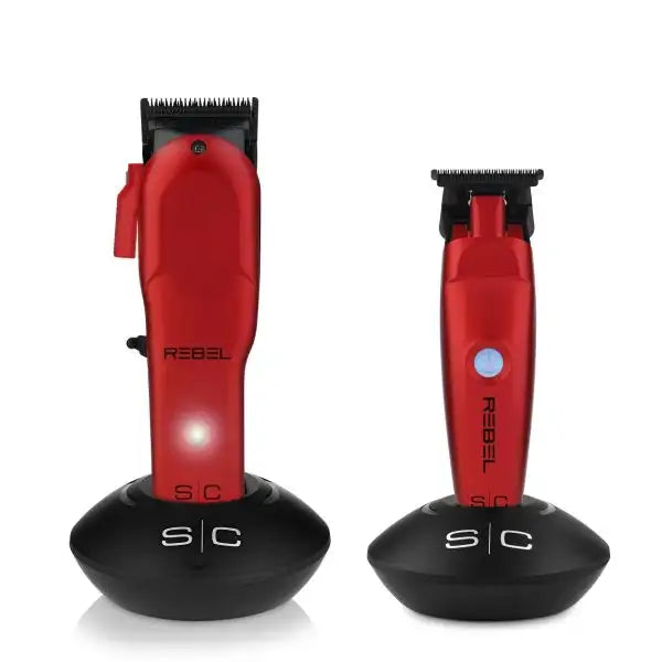 Red Stylecraft Rebel Super Torque Clipper and Trimmer Set